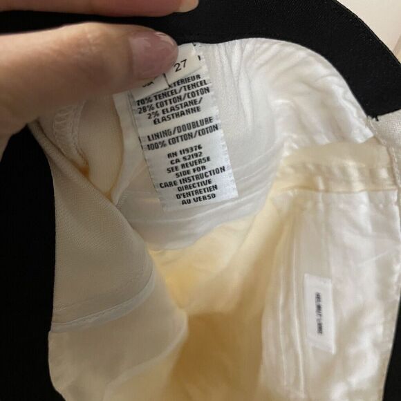 HELMUT LANG ivory beige marble abstract leggings US 27 - Picture 3 of 7